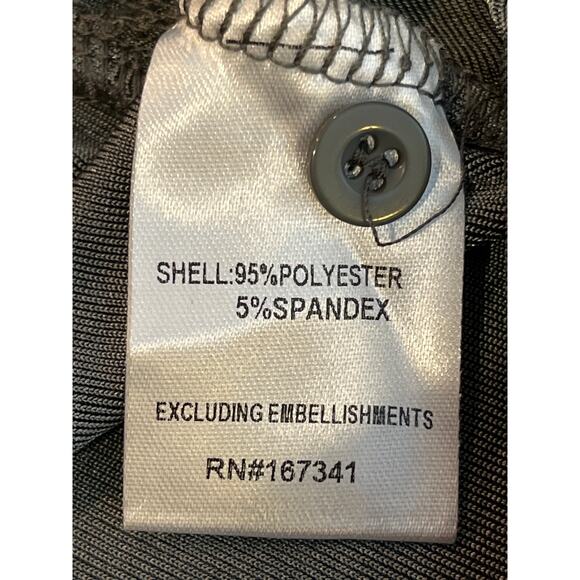 Hello Molly Size 8 Grayish Blue Shimmer Button Front Collared Shirt - Picture 6 of 8